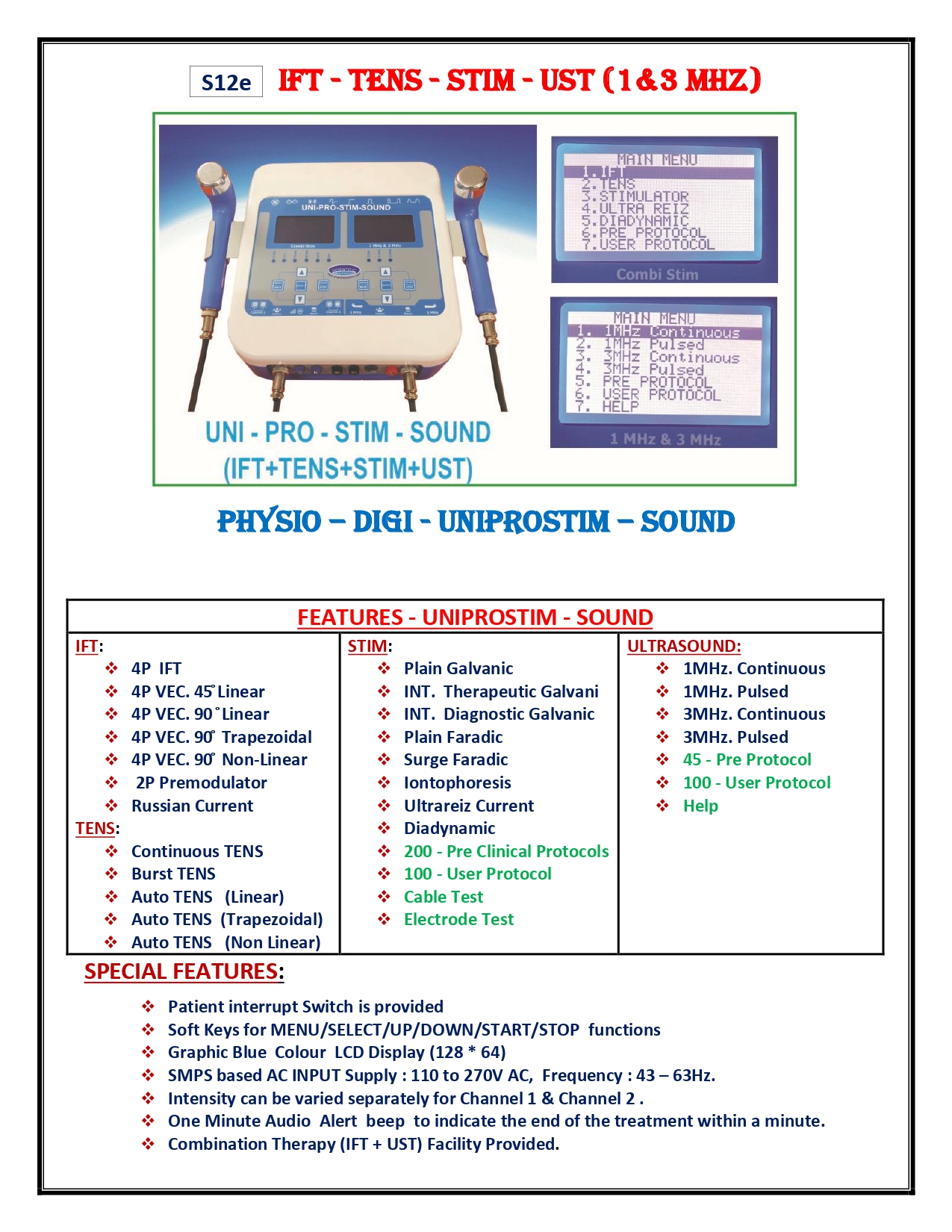 Stim 3 - IFT, TENS, EMS, Russian Stimulator